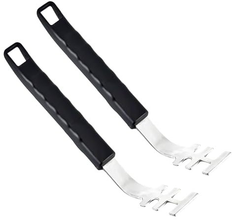 Veftsvy Lot de 2 lève-grilles de barbecue résistants à la chaleur - En acier inoxydable - Pour une manipulation sûre des grilles chaudes - Accessoires de barbecue d'extérieur