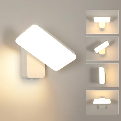 Riserva Lampada da Parete Esterno LED, 16W 350° Applique da Parete Esterno Bianco Moderno, 3000K Bianco Caldo, IP65 Applique Industriale per Terrazza, Garage, Veranda, Giardino