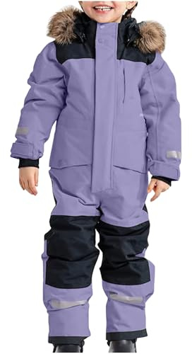 Carydety Kids Insulated Snow Bib Overalls Winter Snow Suit Girls Ski Suit Outdoor Waterproof Snowboard Coveralls Boy Snowsuit