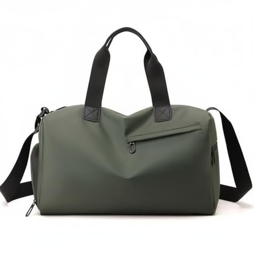 Ronyme Sac de Sport Imperméable avec Compartiment à Chaussures | Sac de Fitness en Tissu Oxford, Sac de Transport, Doublure Polyester avec Poche Zippée Étanche Sac à Main pour Natation, Vert