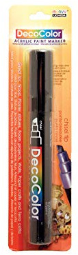 Uchida 315-C-1 Marvy Deco Color Chisel Tip Acrylic Paint Marker, Black