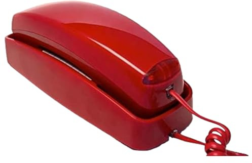 Med-Pat T4-R Full-Featured Trimline Telephone with Super Bright Ring Light Indicator - Clear Ear Sound w/Full Range Volume Control, Ideal for Hotel, Business & Landline Home Use- Red