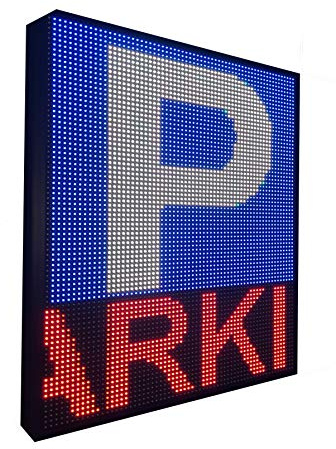 Rótulo LED programable especial Parking (64x80 cm) / Pantalla LED RGB/Cartel LED electrónico negocios/Letrero LED luminoso publicitario exterior/Display parking para aparcamientos garajes