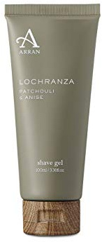 Arran Sense of Scotland Lochranza Cooling Tea Tree and Peppermint Oil Shave Gel for Men (100ml/3.3floz) Woody Patchouli and Vetiver Enhanced with Fresh of Lemon and Grapefruit
