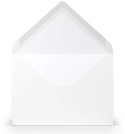 PAPERADO 50 Briefumschläge DIN B6 Weiß gerippt - 100 g/m² Kuvert Ohne Fenster 17,8 x 12,5 cm - Umschläge mit Nassklebung spitze Klappe