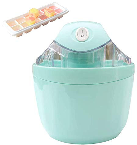 LTLCLZ Sorbetière Portable 500ML Machine À Crème Glacée Automatique pour Le Bricolage À La Maison, avec Bacs À Glaçons,Fabrication De Délicieux Sorbet Au Yaourt Glacé,Vert