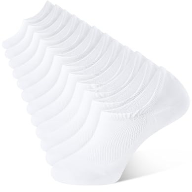 CLOSEMATE Men Women No Show Trainer Cotton Socks Non Slip Silicone 6 Pairs | Stay-put silicone grip, elastic cuff, breathable&sweat-free, reinforced toe&heel, invisible&cotton-mesh, workout&daily