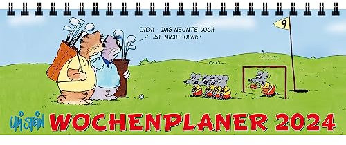 Uli Stein Kalender 2026 - Tischkalender Terminplaner - 320x180mm - Jahreskalender mit Motiv Seiten & Spiralbindung +5 Postkarten Geschenk - Cartoon Kalender - Monatskalender mit lustigen Sprüchen