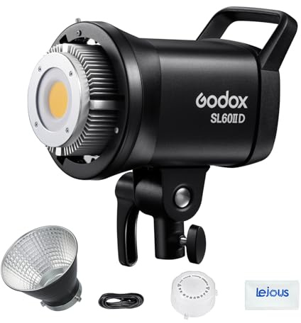 Godox SL60IID - Luz LED de vídeo (70 W, 5600 K, luz diurna TLCI97+ CRI96+, control de aplicaciones, montaje Bowens, luz LED para streaming en vivo, grabación de vídeo, fotografía de estudio)