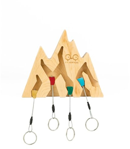 YY Vertical - Supporti per chiavi da parete a tema montagna con bloccanti per l'arrampicata su roccia