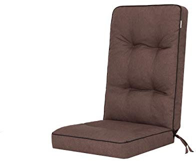 Bjird Stuhlauflagen für Gartenmöbel Sitzpolster für Niederlehner Gartenmöbelauflagen, Sitzkissen, Gartenstuhl-Auflage - Outdoor/Indoor geeignet - mit 8cm Dicke Polsterung - 120x50x8 cm - braun