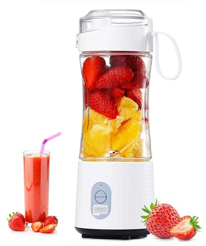 HAPPTWS Mini Mixeur portable 380 ml - Mélangeur électrique avec 6 lames en acier inoxydable - Blender rechargeable pour cuisine et voyage