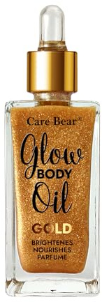 CareBear – Körper-shimmering body oil,50 ml, schimmerndes, shimmer Körperöl, flüssiges Luminizer-golden glow oil– seidig glänzende, strahlend glatte Haut, für Gesicht, Körper, Beine (Gold)