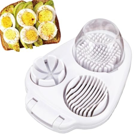 Duroecsain Tagliauova per uova sode, pesanti, filo in acciaio inox a 3 vie, tagliauova sode, strumento multifunzione per trituratore d'uva alla fragola,