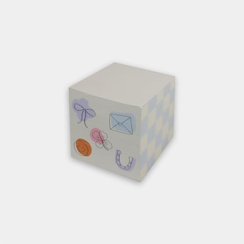 Odernichtoderdoch Zettelblock - 9 x 9 x 9cm - 730 Blatt - geleimt - 4 Seiten bedruckt mit 2 Motiven -1 Stk folienverpackt - weißes Recycling-Papier - Notizklotz - Notizzettel (Glück)