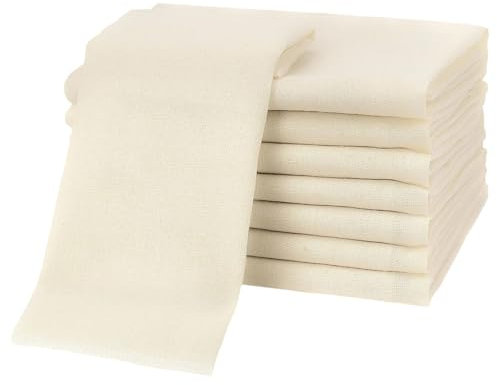 Cozylkx 12 Panni Quadrati per Formaggio, 50 Cm x 50 Cm, in Mussola di Cotone a Maglia Fine, Riutilizzabili E Lavabili, per Filtrare caffè E tè