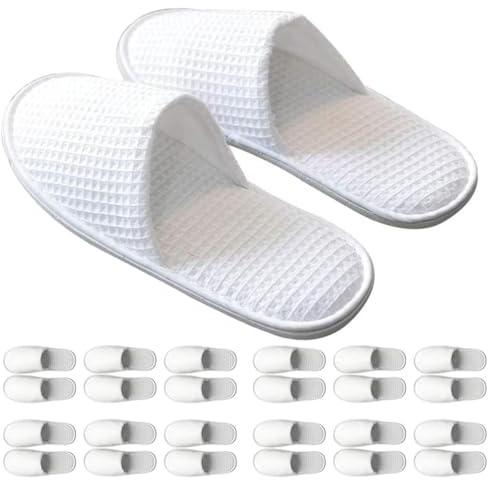 DNSHAN 15 Pairs Waffle Spa Slippers, Non Slip Disposable Slippers For Guest, Washable Reusable, Which Can Be Used As Women Men, House, Indoor, Bathroom, Bedroom, Hotel, Bride Slippers