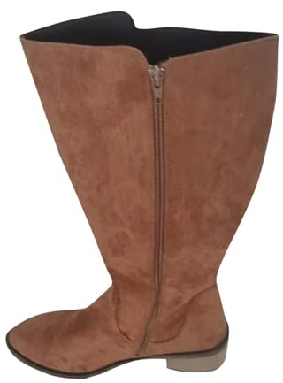 Bottes Equitation Western Femme Mollet Large Classiques Bottes mi Mollet Talon Haut Sexy Confortable Daim Botte Montantes Hipster Club Fête Escarpins Haute Botte au-dessus du Genou Élégants Boots