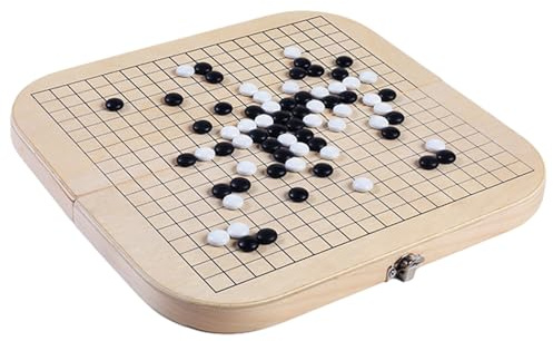Gomoku brädspel – kompakt vikbar gobräda, bärbar spelfigurset, pedagogisk strategiaktivitet | barnresor, camping, brädspel, interaktiv pedagogisk leksak för underhållning av Fr