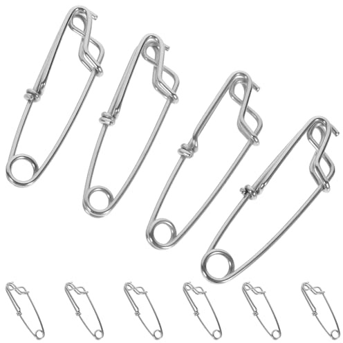 Hohopeti Lot de 10 Clips de Pêche en Acier Inoxydable 18 X 60 MM Connecteurs Rapides Robustes pour Ligne de Pêche Agrafes Polyvalentes en Mer Bateau