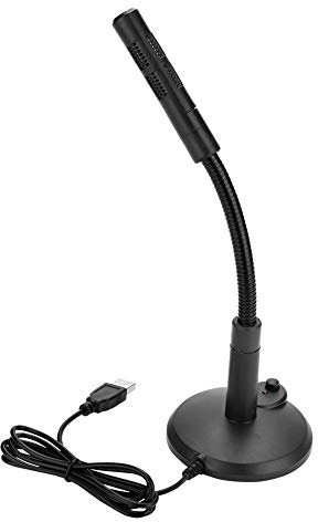 Bewinner USB Micrófono Omnidireccional de Computadora,Torso de Metal Ajustable,Interruptor de Llave Independiente,Base Antideslizante Resistente,Bajo Ruido Micrófono para Grabación, Chat en Línea