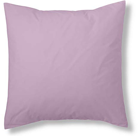 ESTELIA - Funda de cojín Lisa Color Malva - 40x40 cm - 100% algodón - 144 Hilos