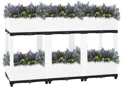 CIADAZ Hochbeet, Hochbeete Für Garten, Blumenkasten Balkon, Kräutertopf, Kräuterbeet, Pflanzkasten, Erdbeerturm, Gemüsebeet, 120x40x71 cm Polypropylen