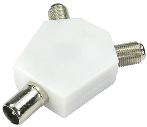 Mr. Gadget's Solutions TV Aerial Splitter Male to Female Coaxial Digital Signal Antenna Splitter TV Aerial Connector for Cable TV Video Devices 9.5 mm