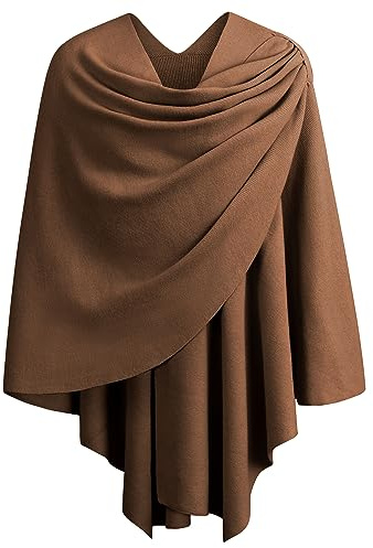 PULI kvinnor elegant kors framsida poncho sjal för bröllop kväll
