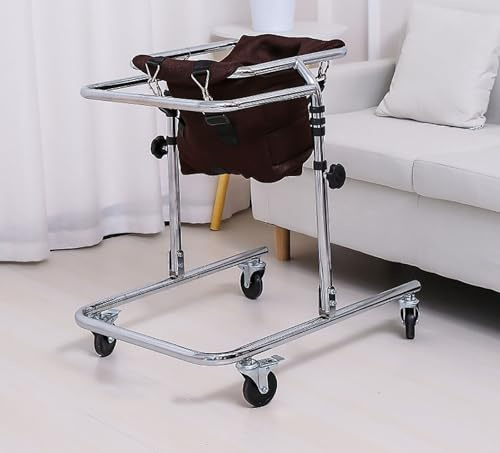 Rullator med hjul för barn med cerebral pares, justerbar höjd, lämplig för längd 31”-47”, rehabilitering, stående ram, rullator, gånghjälpmedel för funktionshindrade(Brown)