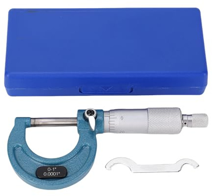NOENNULL Outside Micrometer Inch 0-1in 0.0001in Graduation Machinist Tool Alloy Accurate Micrometer Standard Car Repair Outside Measuring Tool with Box