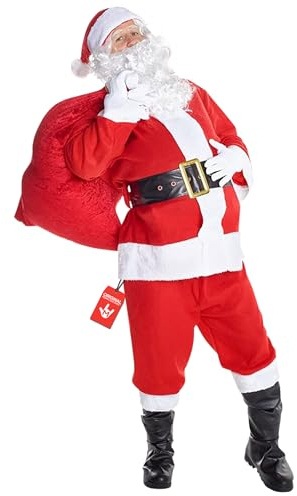 Morph Costume Père Noel Adulte, Costume Pere Noel Adulte, Deguisement Pere Noel Adulte, Tenue Pere Noel Homme, Déguisement Père Noël Homme, Costume Père Noël Adulte, Déguisement Noël Homme Taille L