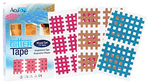 AcuTop Gitter Tape, Akupunktur Pflaster, Gitterpflaster - Mixed Box, 115 Stück, multicoloured