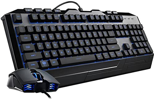 Cooler Master Devastator 3 Combo Clavier & Souris Gaming - AZERTY Français - Clavier à Membrane avec Rétroéclairage LED 7 Couleurs, Touches Multimédia Dédiées, Repose-Poignet, Souris Gaming MM110