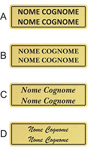Targa Posta Alluminio con Biadesivo | Personalizzabile 1‑4 Righe | Resistente Esterno & Interno | Targa Cassetta Postale (Alluminio Colore Oro, Misura 70x20mm)