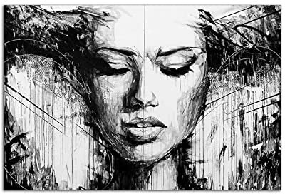 Startonight Cuadro sobre Vidrio - Retrato en Blanco y Negro - Moderno Cuadro de Cristal Acrílico 60 x 90 cm