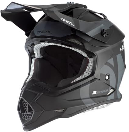 O'NEAL 2SRS Helm SLICK Motocross Helm, MX Enduro Motorrad, Starke ABS-Schale, gepolstertes & waschbares Innenfutter, optimale Belüftung, Mattes Finish für einen perfekten Look: (L)