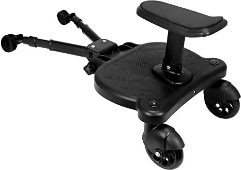 KinHall Buggy Board mit Sitz, Trittbrett für Kinderwagen Universal Kiddy Board Kinderwagen Zubehör für Kinder von 2-6 Jahren, für Kinderwägen & Buggies & Sportwagen
