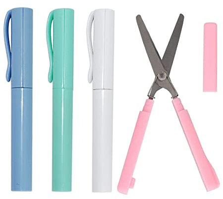 Teegxddy 4-teilige scharfe farbige Schere, Klappschere mit Stiftkappe für Zuhause, Büro und Schule