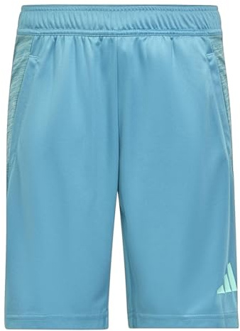 adidas Niños AEROREADY Heather Shorts, preloved Blue/Easy Green, 13-14 Years