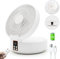 Silent Desk Fan, USB Small Table Fans 4000mAh Rechargeable Battery, Foldable Fan Powerful & Quiet Operation, Remote Control, Auto Oscillation, 6.7 Inch Portable Fan for Home, Office, Outdoor(White)