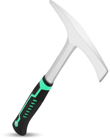 Martillo de soldadura de 28 onzas, herramienta de eliminación de escoria, martillo de soldadura/cincelado, con construcción de acero forjado y mango absorbente de golpes, una púa de roca de geólogo