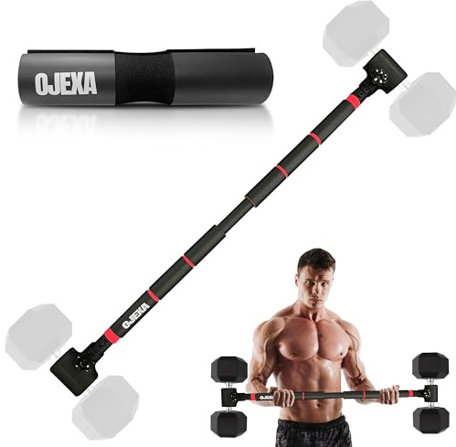 OJEXA Dumbbells to Barbell Converter Set, Adjustable Weights, 200 lb Capacity, Steel Clamp, Home Gym
