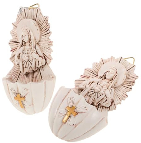 Cabilock Décoration Dintérieur Catholique 2 Bénitiers En Résine À Suspendre Au Mur Pour La Maison