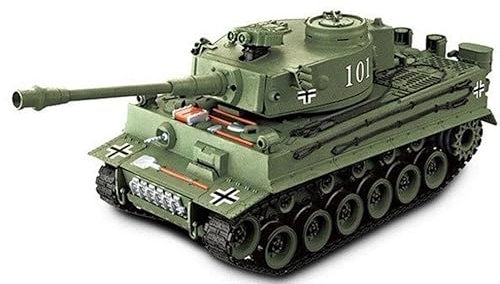 s-idee® RC Panzer S813 German Tiger grün 1:18 2.4 Ghz Battle Tank mit Schussfunktion