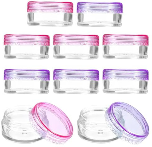 SGERUFZ Contenitori trasparenti vuoti, contenitori per creme in confezione da 10, contenitori per cosmetici, bottigliette di plastica con coperchio, contenitori da viaggio