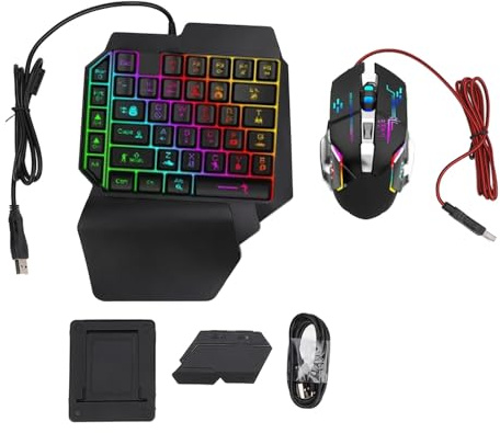lvifloae Gaming Keyboard - Convertitore per mouse Combo 4 in 1 single mano Mobile Game Keyboard adattatore mouse per telefono per giocatori professionisti
