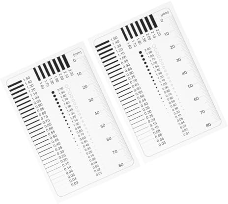 TOPBATHY Medidor Calibrador Transparente Para Detección De Defectos, Regla De Precisión Para Medición De Grietas y Rayaduras, Herramienta Compacta De Plástico Para Inspección y Control De Calidad