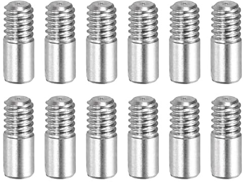 MECCANIXITY 12 Pcs M2 x 5mm Slotted Cylindrical Pins, 304 Stainless Steel Dowel External Thread Locating Parallel Pins Shelf Support Peg Pin for Furniture Installation, DIY Project