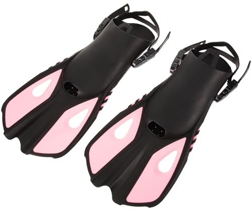 TOYZFRIENDY Aletas de Buceo Ajustables para Adultos Talla L/XL Hechas de Goma Ligera y Cómoda Ideales para Entrenamiento de Natación Snorkel y Buceo Color Rosa Diseño Que Reduce